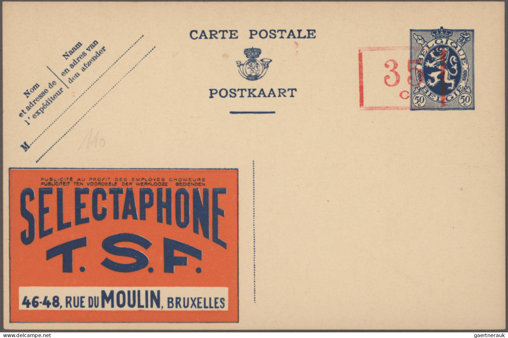 Belgium - postal stationery: 1933/1963, postal stationery picture postcards - pu