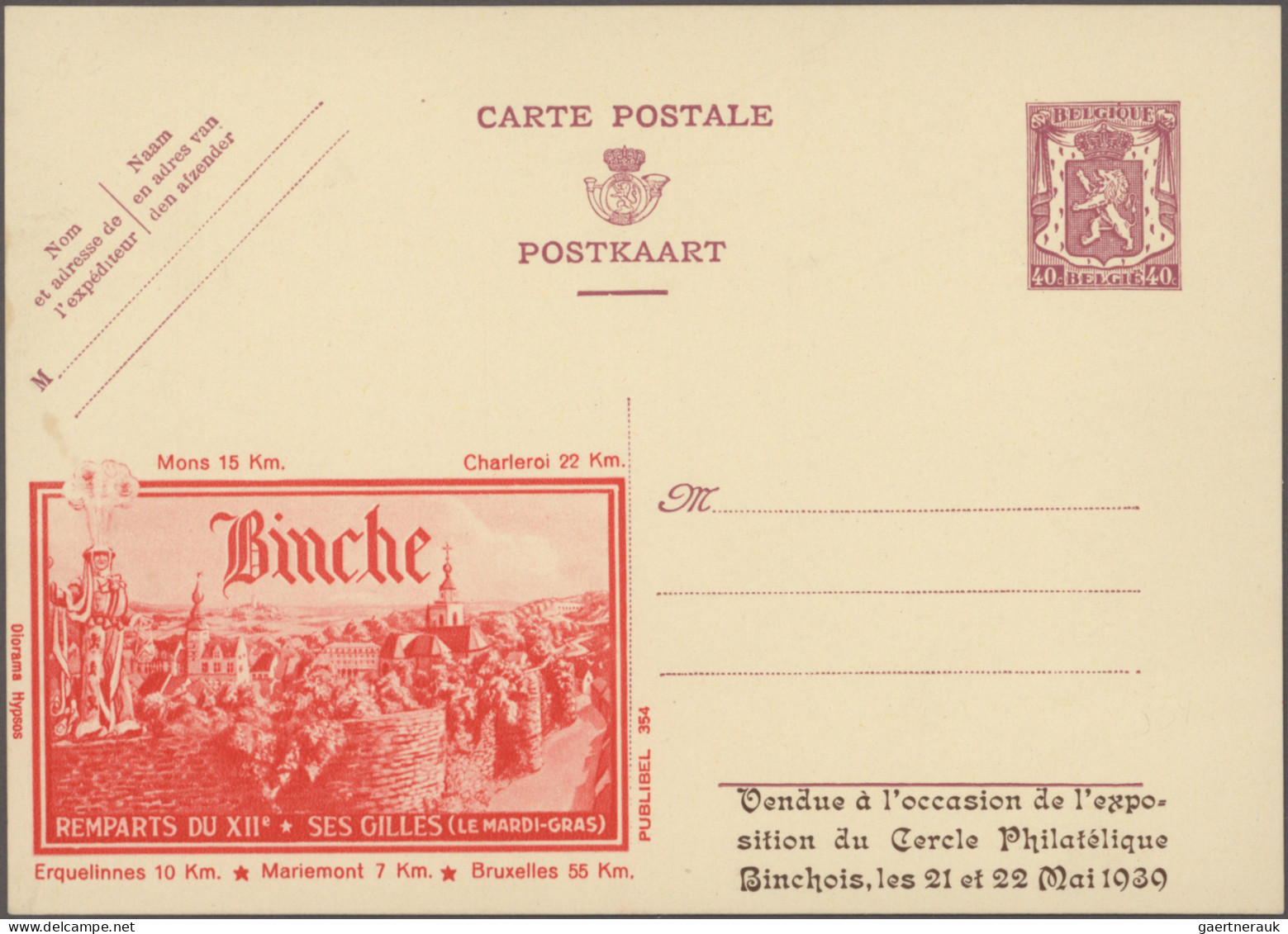 Belgium - postal stationery: 1933/1963, postal stationery picture postcards - pu