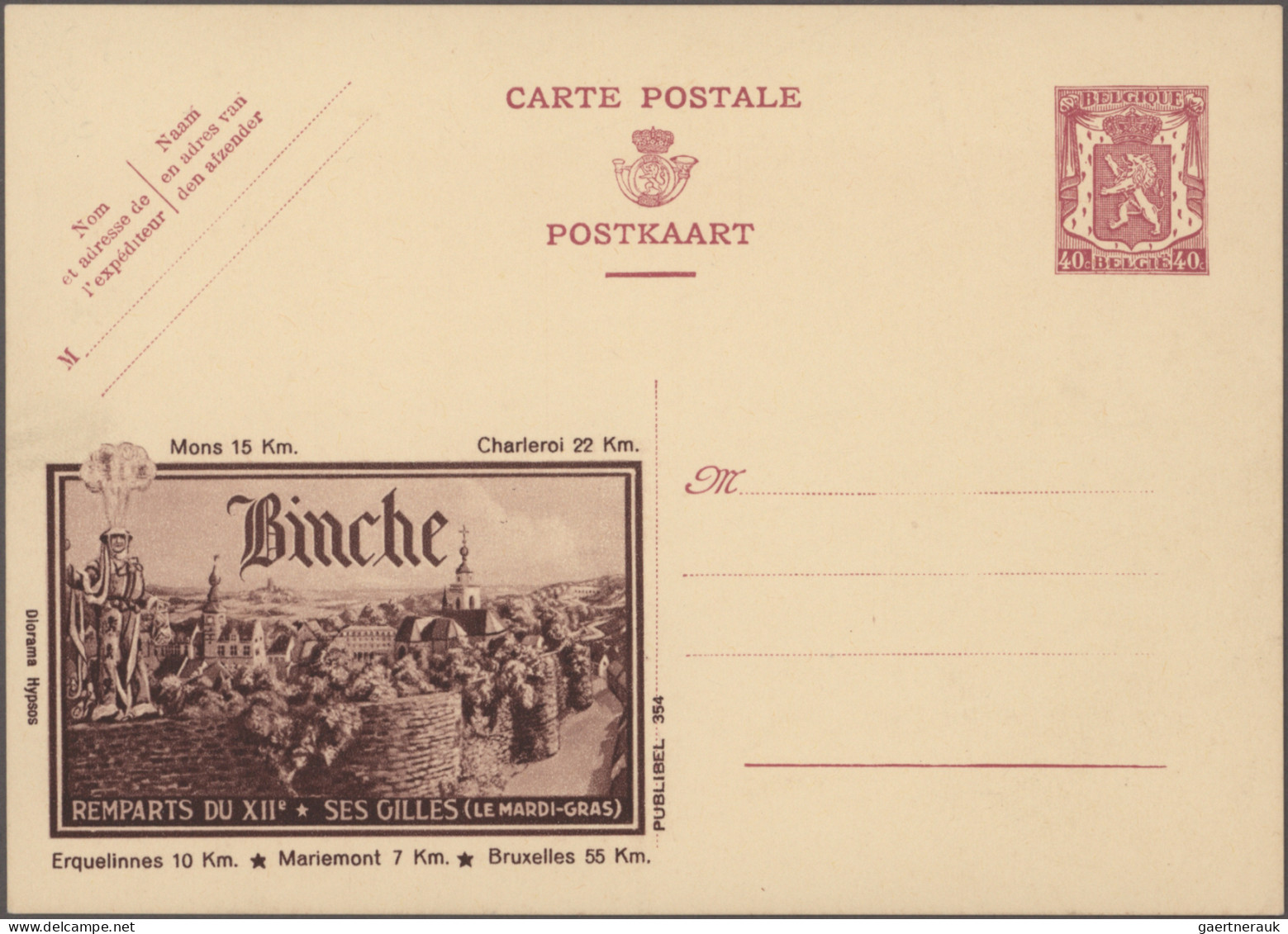 Belgium - postal stationery: 1933/1963, postal stationery picture postcards - pu