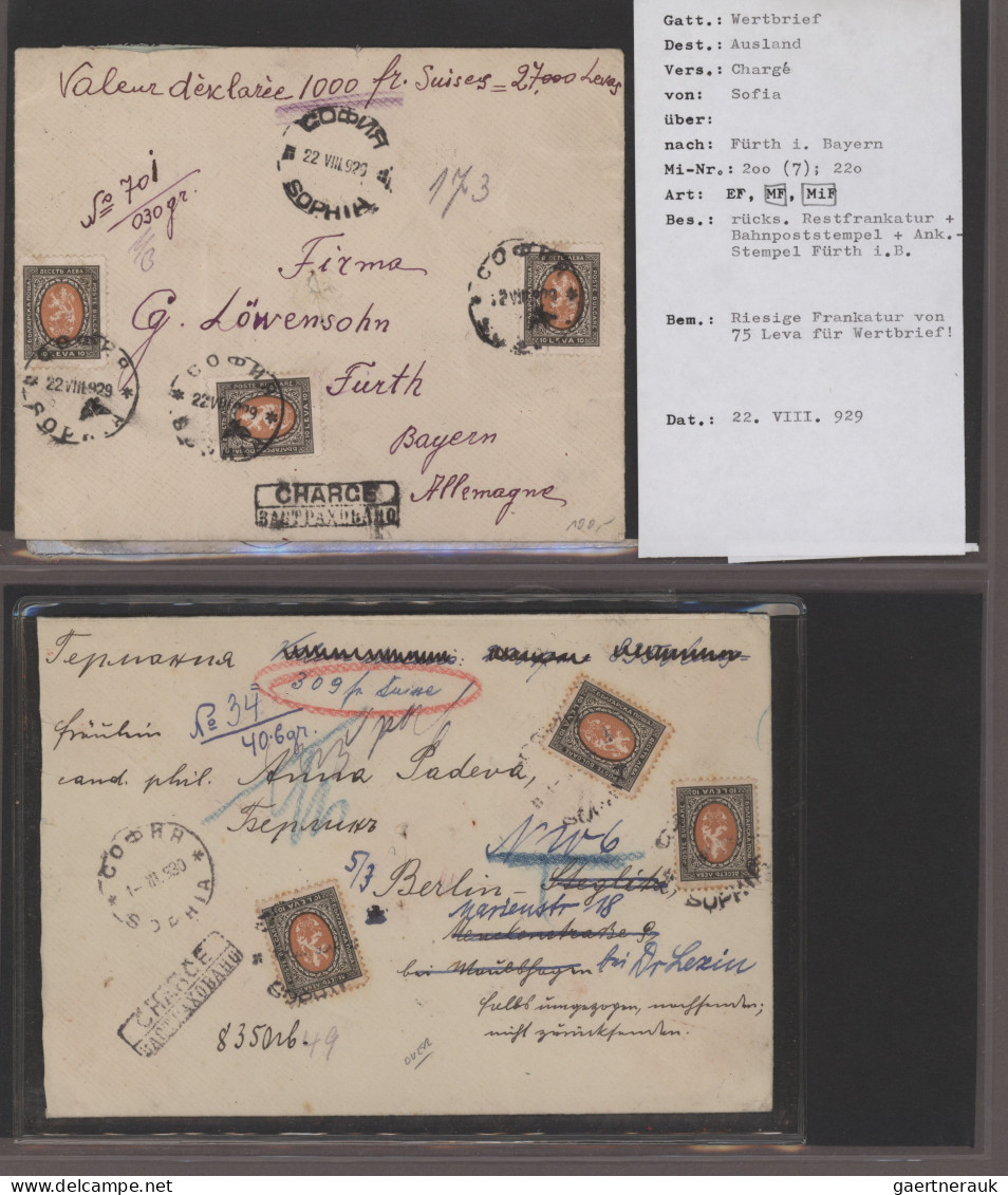 Bulgaria: 1880/1946 (ca.), comprehensive collection of covers/cards in 33 albums