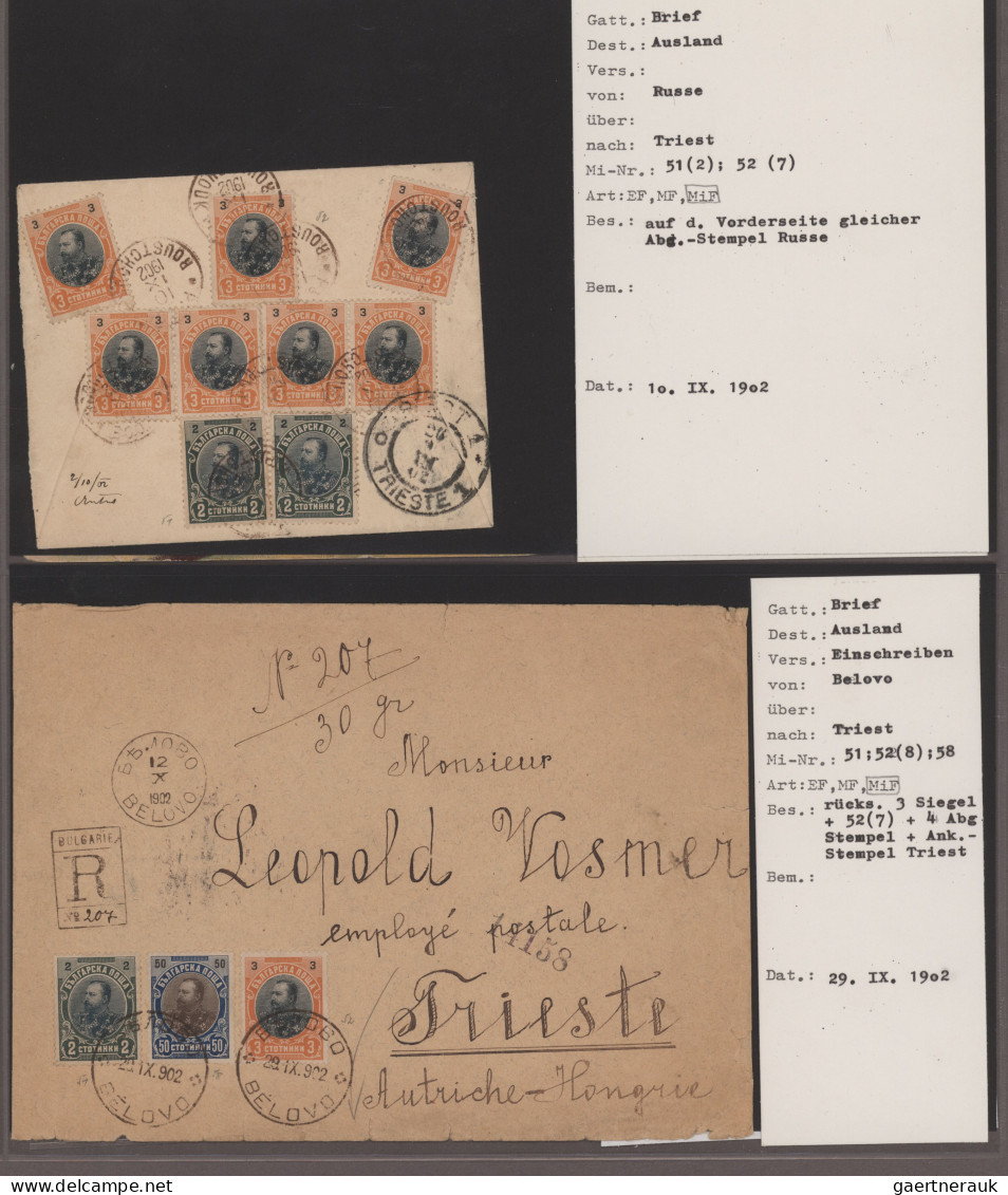 Bulgaria: 1880/1946 (ca.), comprehensive collection of covers/cards in 33 albums