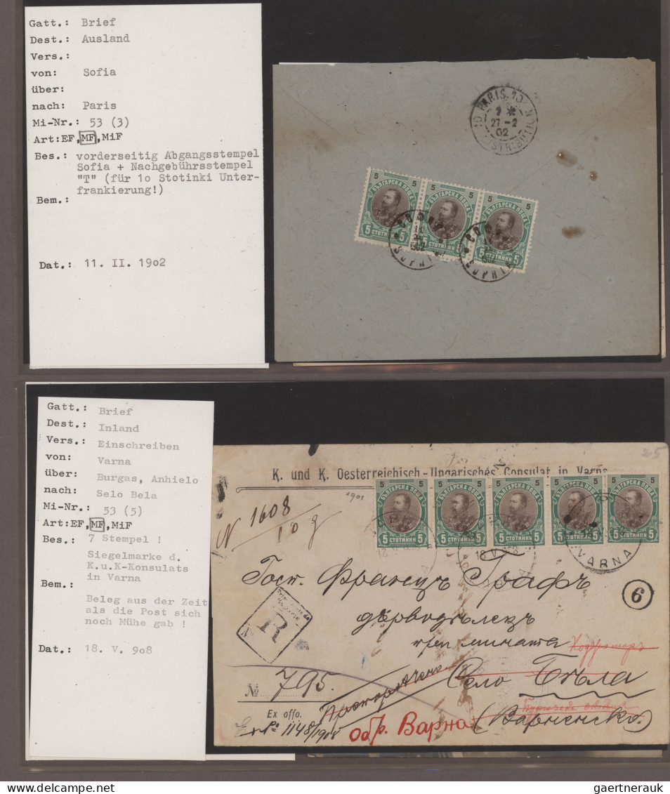 Bulgaria: 1880/1946 (ca.), comprehensive collection of covers/cards in 33 albums