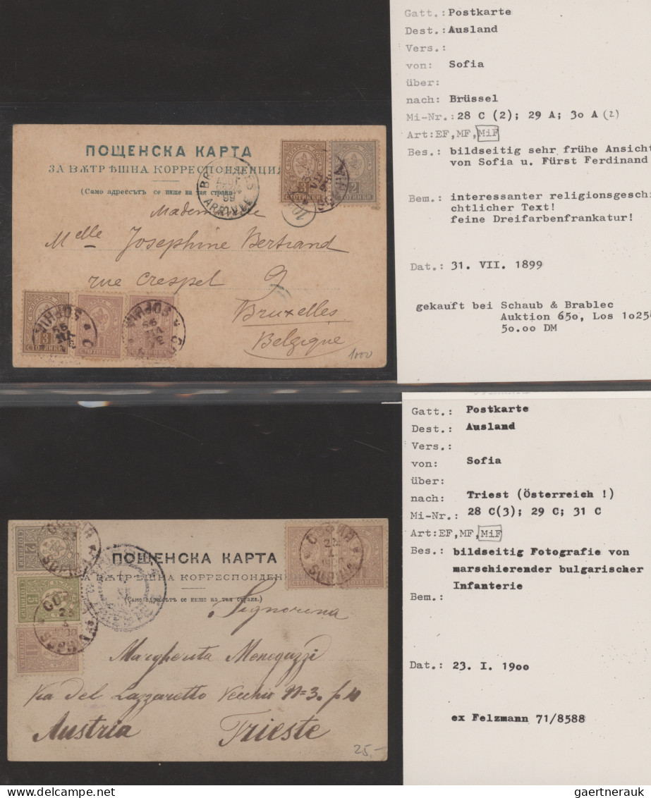 Bulgaria: 1880/1946 (ca.), comprehensive collection of covers/cards in 33 albums