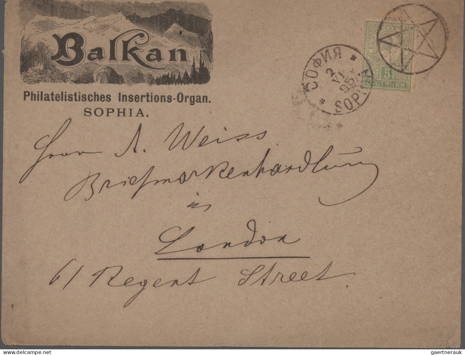 Bulgaria: 1880/1946 (ca.), comprehensive collection of covers/cards in 33 albums