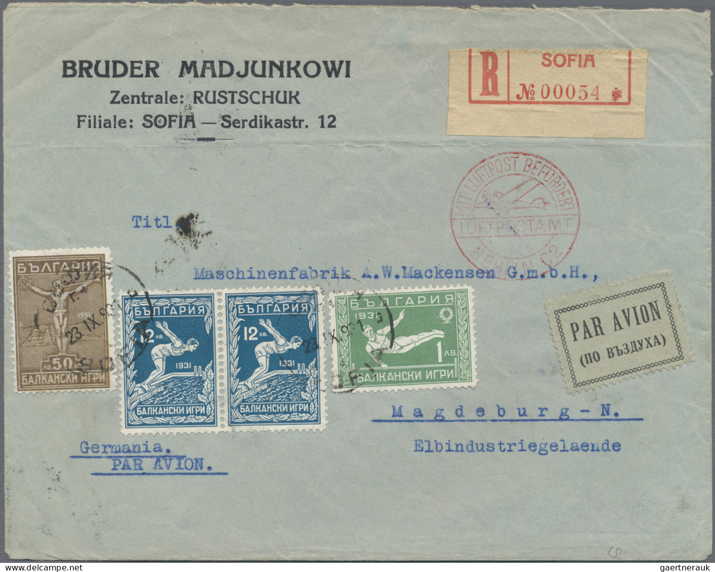 Bulgaria: 1931/1932, Balkan Games, lot of eleven covers/cards, incl. three piece