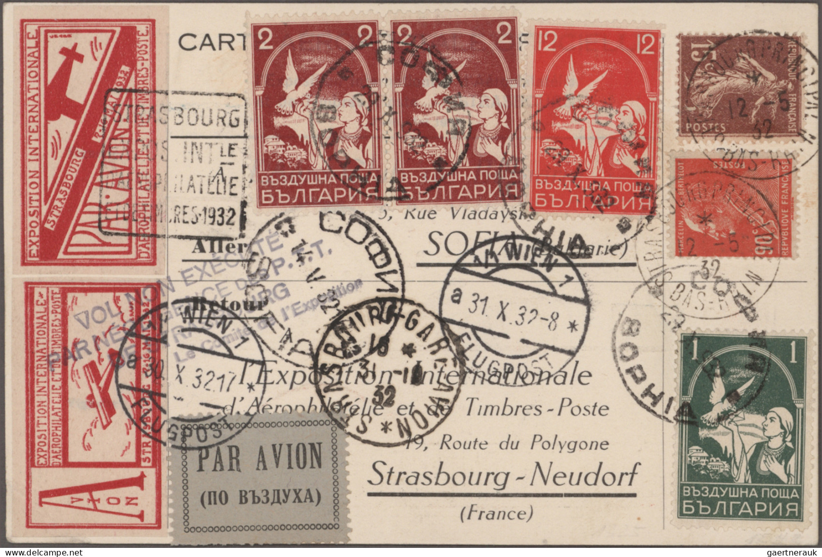 Bulgaria: 1931/1941, Airmail Issue "Carrier Pigeon", Collection Of Apprx. 160 Co - Lettres & Documents