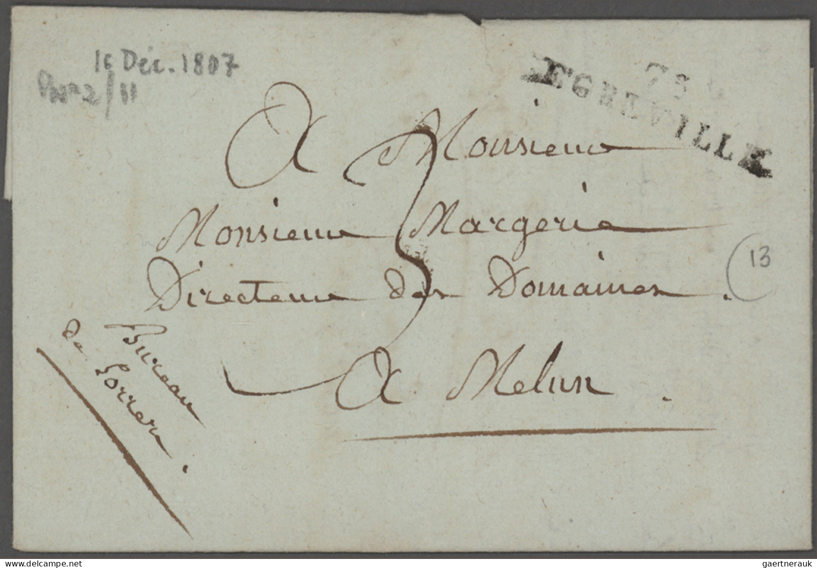 France -  Pre Adhesives  / Stampless Covers: 1800/1850 (ca.), Departments 70-79,
