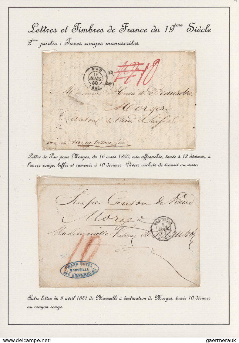 France -  Pre Adhesives  / Stampless Covers: 1829/1862, Petty Collection Of 14 S - 1849-1876: Période Classique