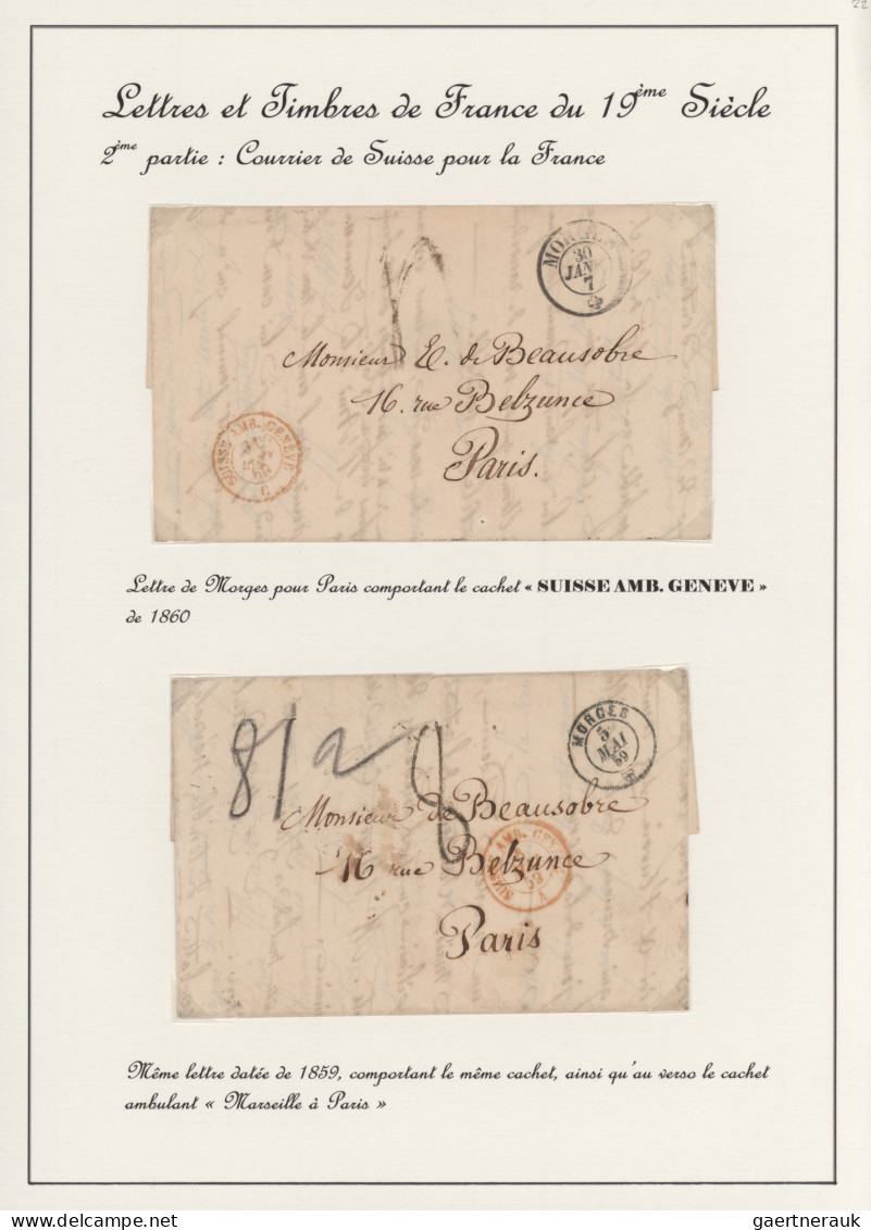 France -  Pre Adhesives  / Stampless Covers: 1829/1862, Petty Collection Of 14 S - 1849-1876: Période Classique