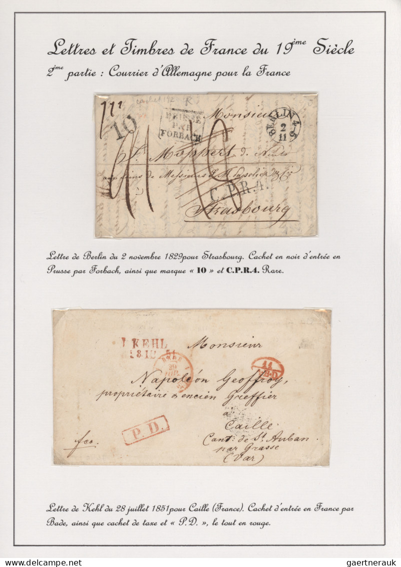 France -  Pre Adhesives  / Stampless Covers: 1829/1862, petty collection of 14 s