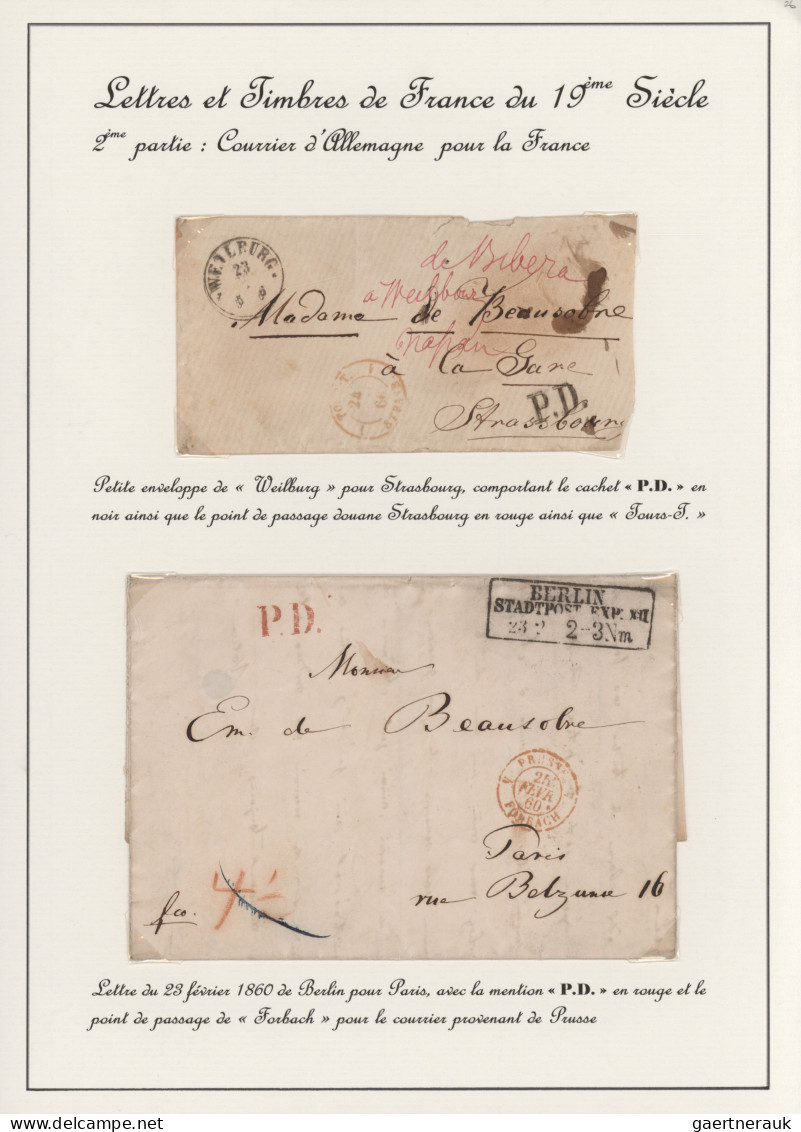 France -  Pre Adhesives  / Stampless Covers: 1829/1862, petty collection of 14 s