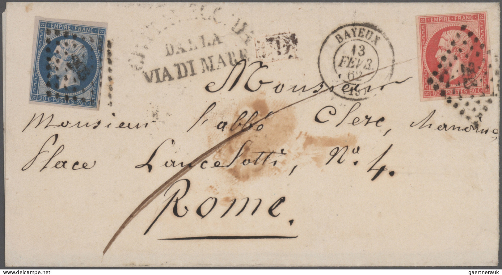 France: 1849/1853 Group Of 14 Covers Franked By Imperf Ceres Or Napoleon Stamps - Collections