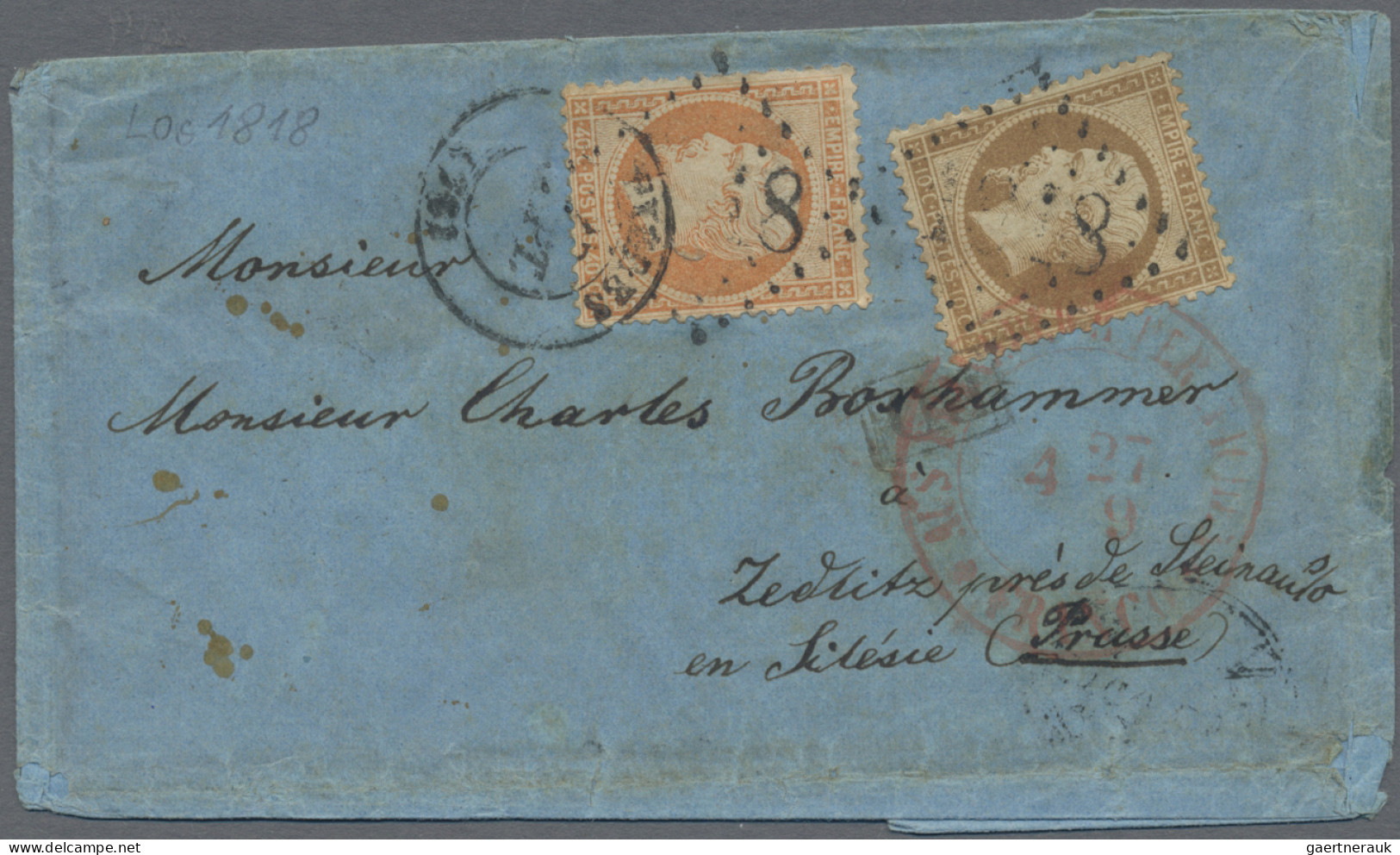 France: 1849/1972, Partie Von Ca. 35 Belegen Mit Teils Besseren Und Attraktiven - Collections