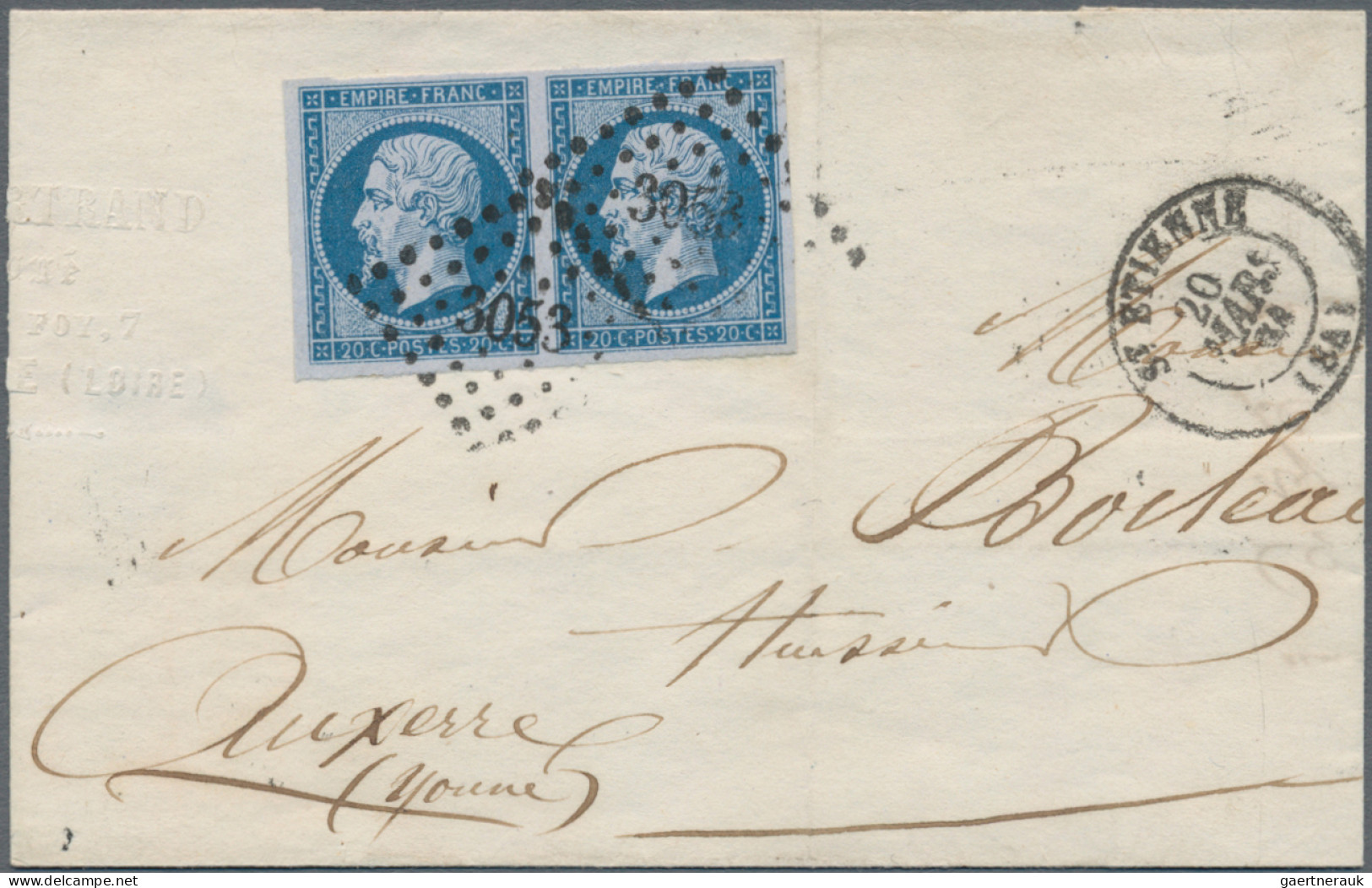 France: 1853/1875, assortment of apprx. 80 letters bearing frankings mainly Empi