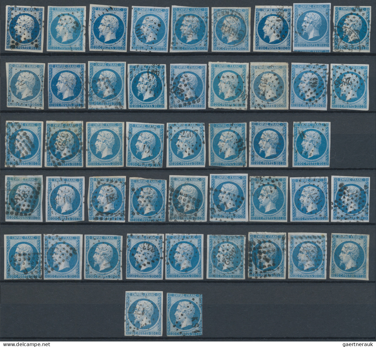 France: 1853-1930's: Group Of More Than 130 Napoleon 20c. Used (incl. Pairs, Str - Collections