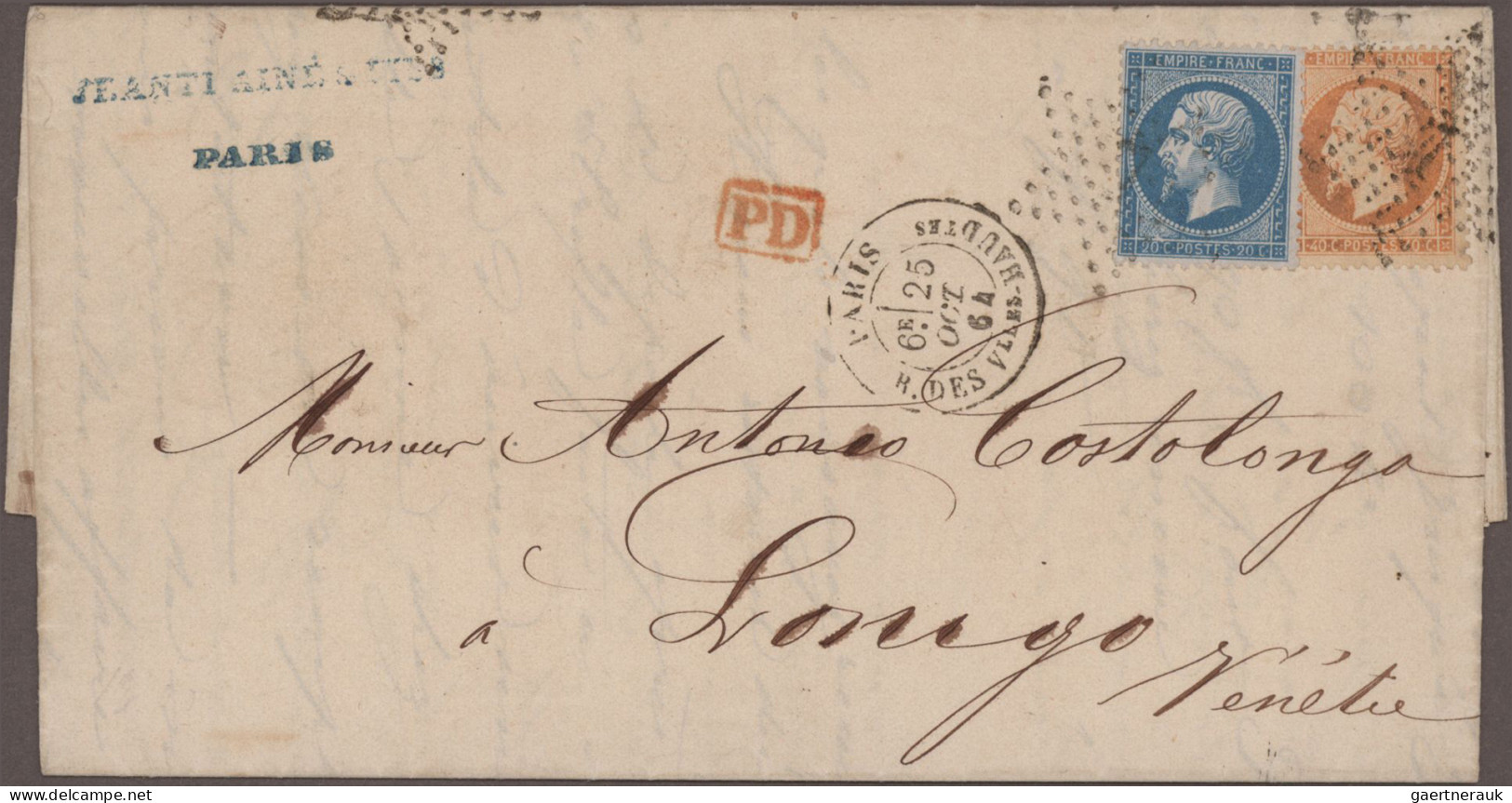 France: 1857-1876 Foreign Destinations: Collection Of 12 Letters/covers To Forei - Collections