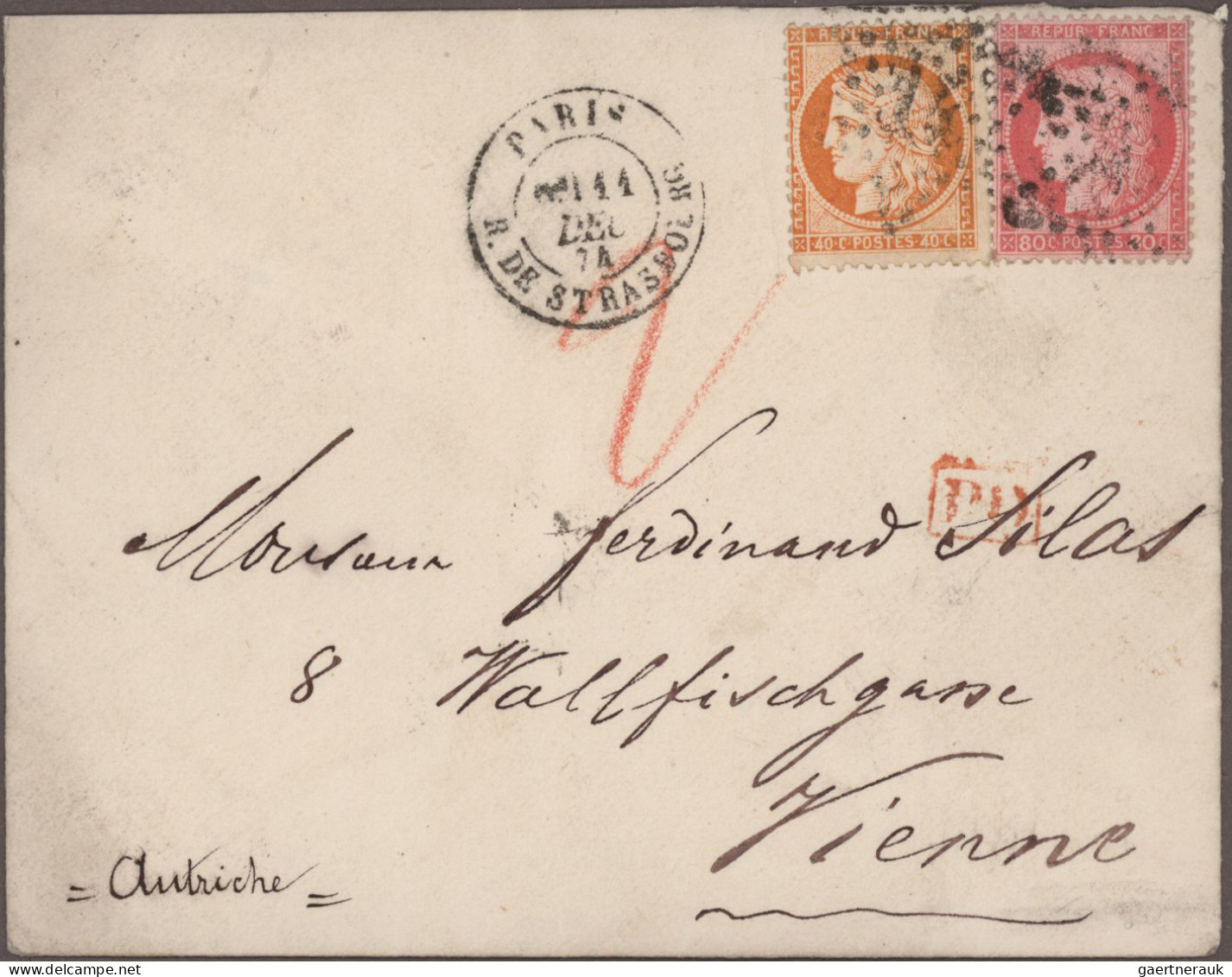 France: 1857-1876 Foreign Destinations: Collection Of 12 Letters/covers To Forei - Collections