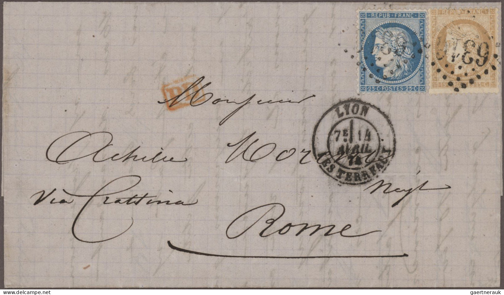 France: 1857-1876 Foreign destinations: Collection of 12 letters/covers to forei