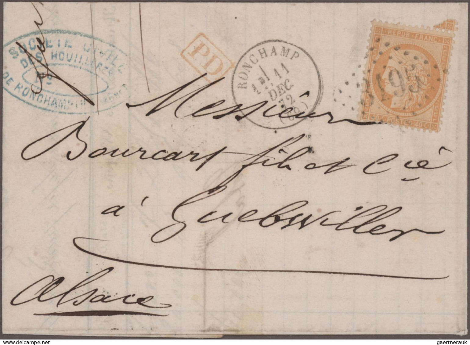 France: 1857-1876 Foreign destinations: Collection of 12 letters/covers to forei