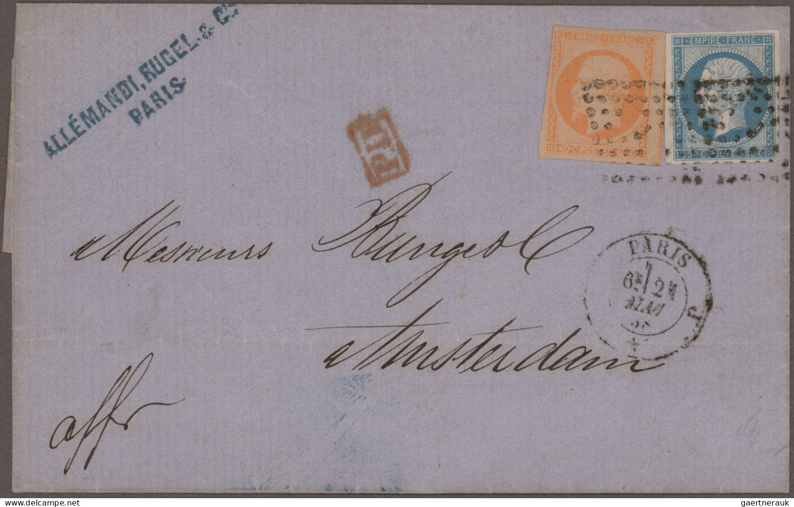 France: 1857-1876 Foreign destinations: Collection of 12 letters/covers to forei