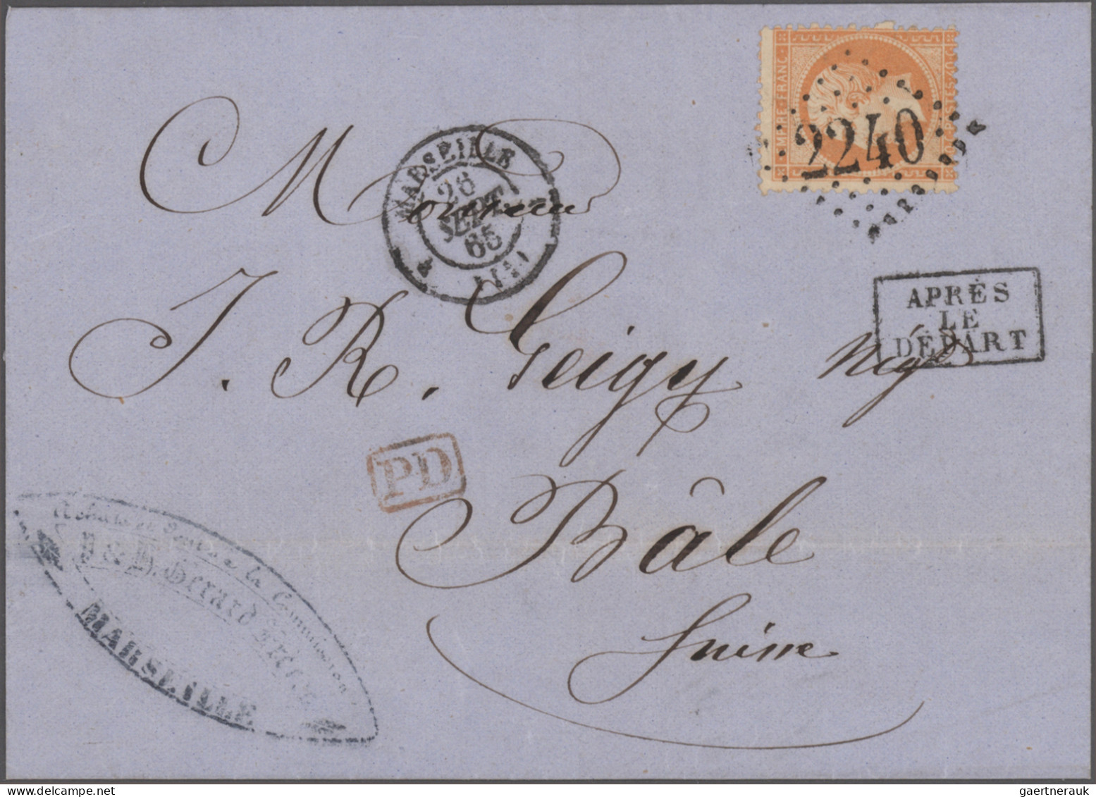 France: 1861-1884 Collection Of 12 Letters Resp. Covers Sent From France To Swit - Collections