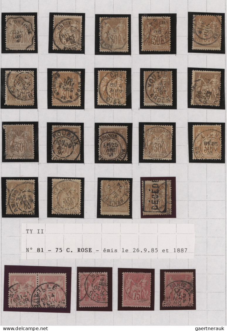 France: 1876/1900 (approx.), "Sage" Collection With About 1400 Stamps Between 18 - Verzamelingen