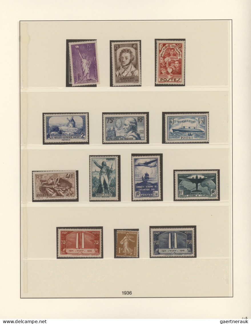 France: 1932/1944, A Decent MNH Collection In A Lindner Hingeless Album (only 19 - Collections