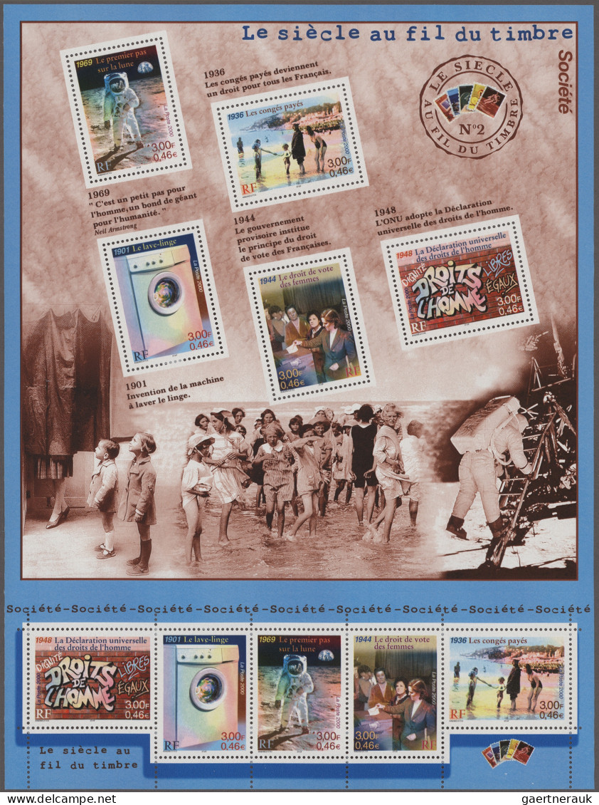 France: 1945/2000, Collection MNH In Ten Form-text Albums, Only A Few Stamps Mis - Collections