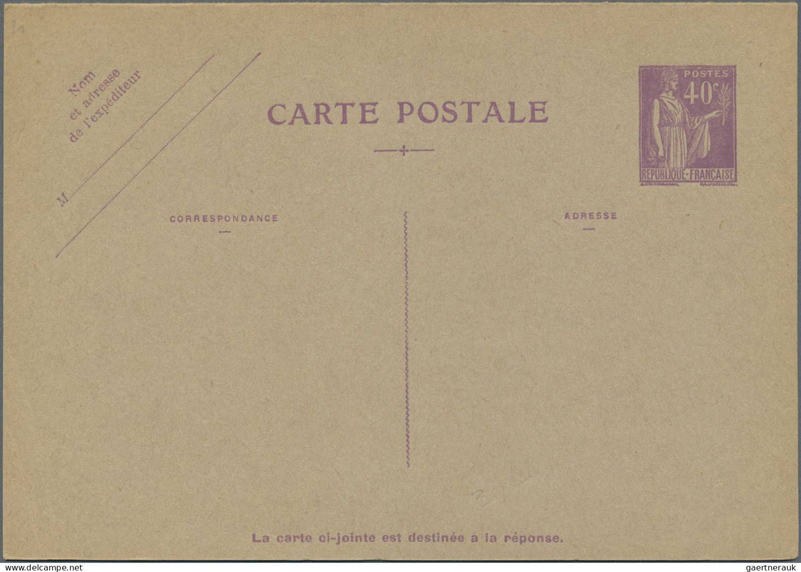 France - Postal stationery: 1927/1956, collection of 46 different unused station