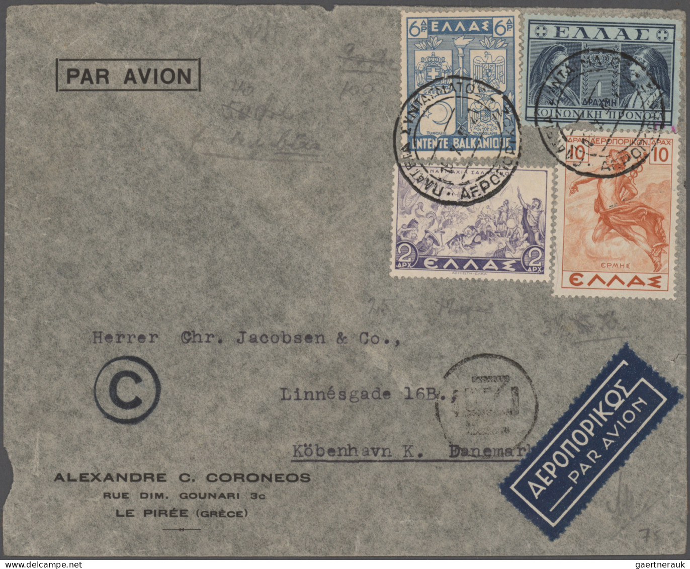 Greece: 1900/1990 (ca.), balance of apprx. 310 covers/cards/few fronts, from som