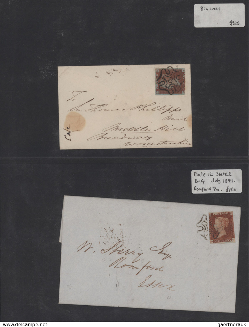 Great Britain: 1841-53 "Penny Red" imperforate: Specialized collection of more t