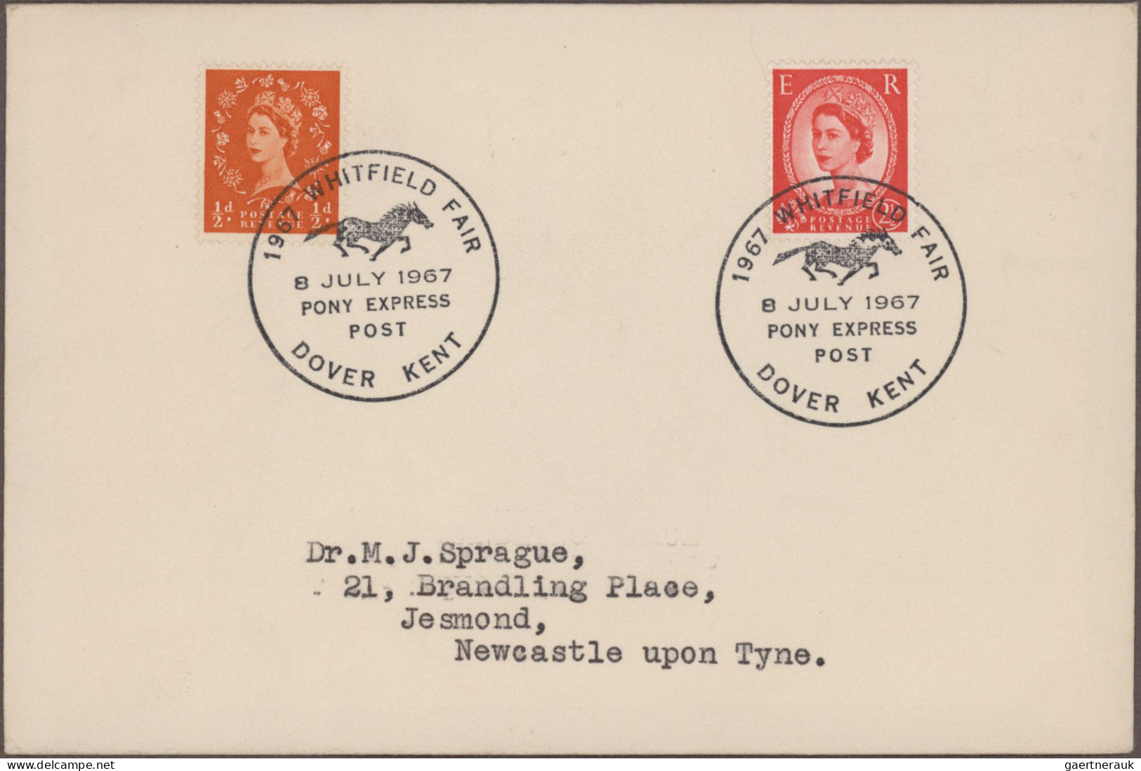 Great Britain - Post Marks: 1955/1967, Balance Of Apprx. 156 Entires Bearing Cel - Poststempel