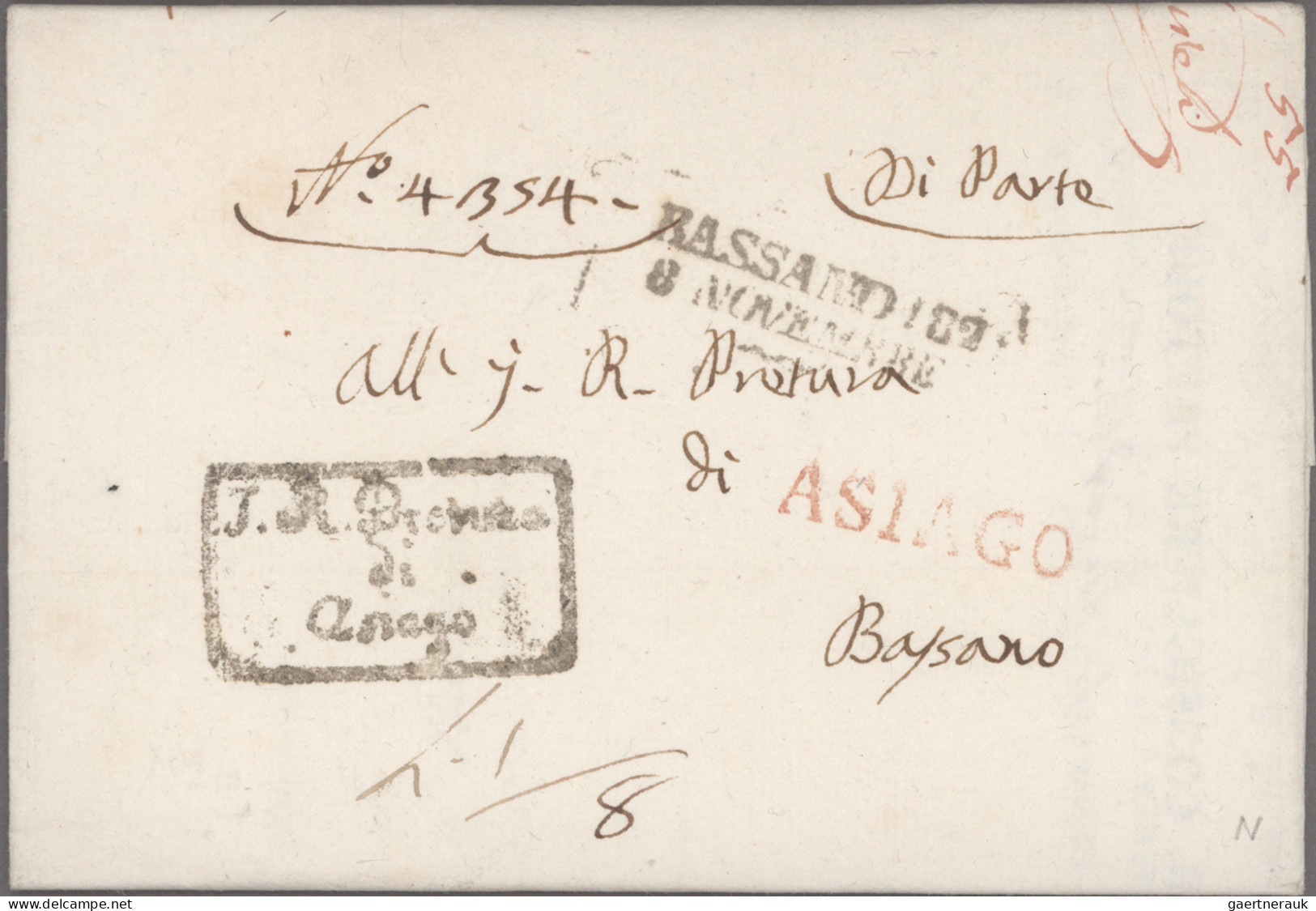 Italy -  Pre Adhesives  / Stampless Covers: 1800/1850 (approx.), 8 Lighthouse Le - 1. ...-1850 Prephilately