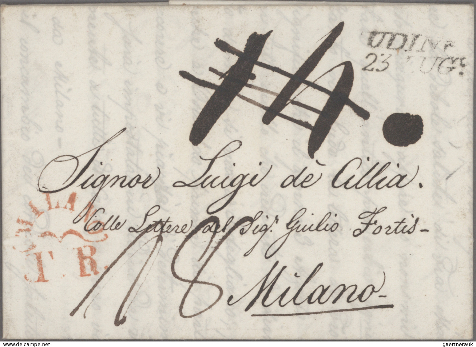 Italy -  Pre Adhesives  / Stampless Covers: 1800/1850 (approx.), 8 Lighthouse Le - 1. ...-1850 Prephilately