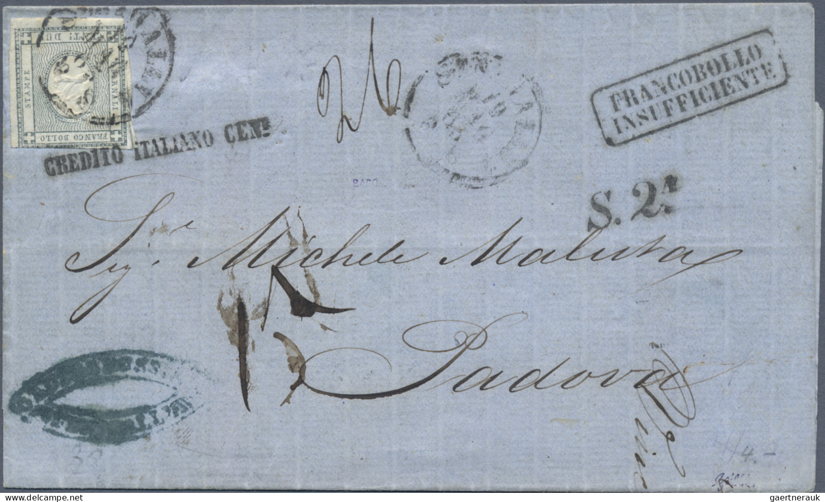 Italy: 1855/1880 (approx.), About 200 Folded Letters Mostly Addressed For Turin, - Collections