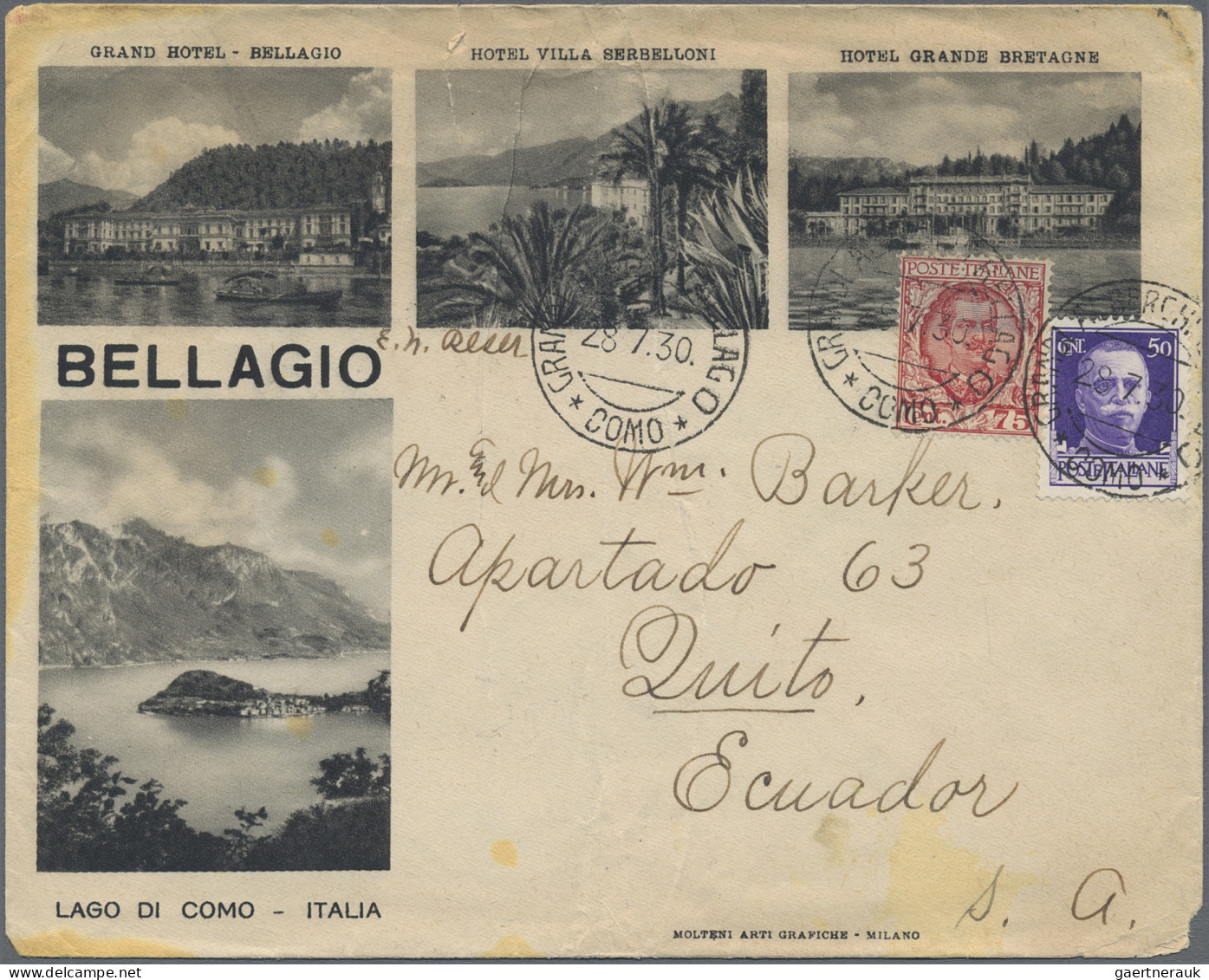 Italy: 1899/1952, HOTEL POSTMARKS, collection of 48 covers/cards, incl. register