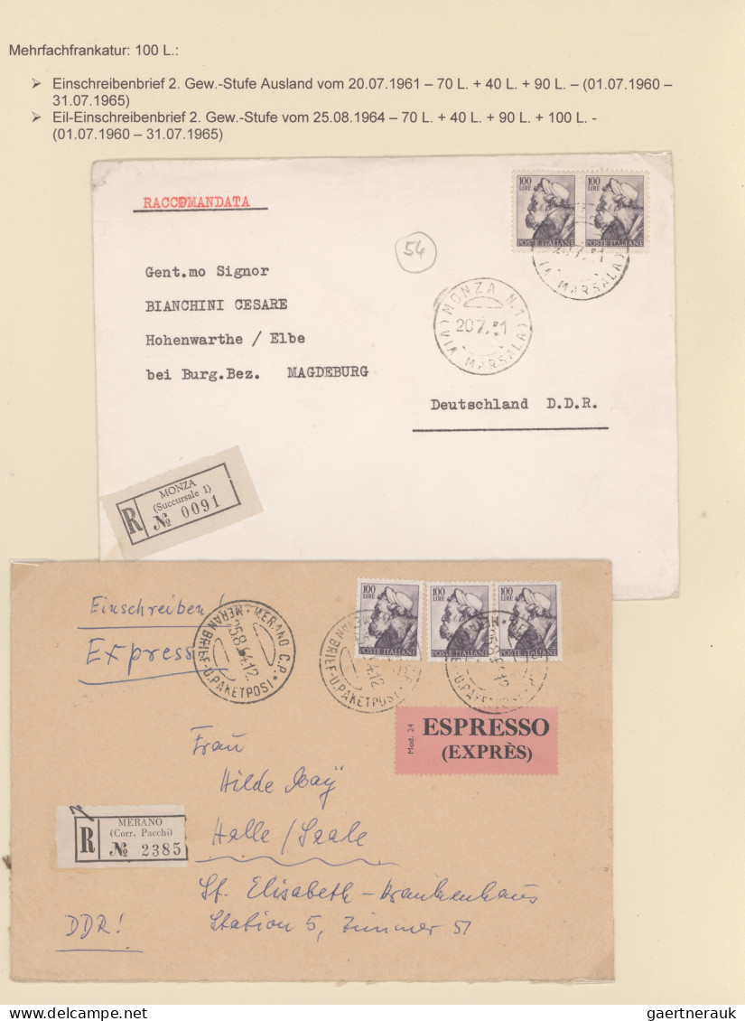 Italy: 1961 Ff, "Michelangiolesca", The Definitive Series With The Details From - Collections