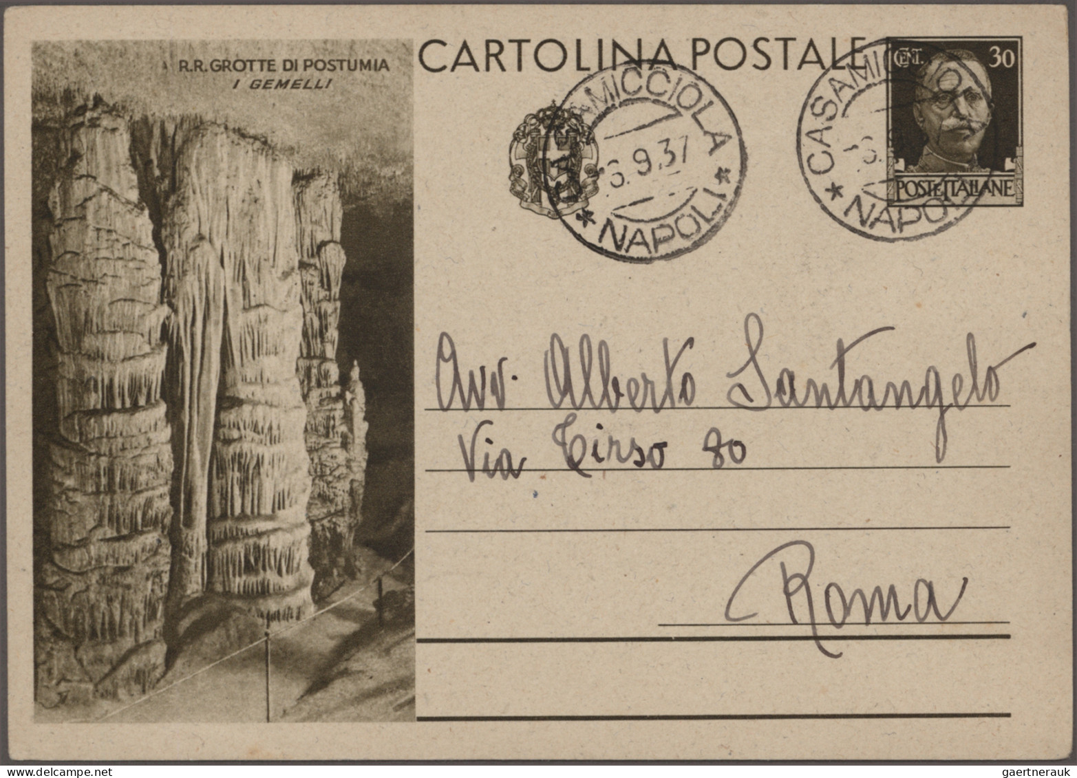 Italy - Postal Stationary: 1895/1937, Postal stationery picture cards: Specializ