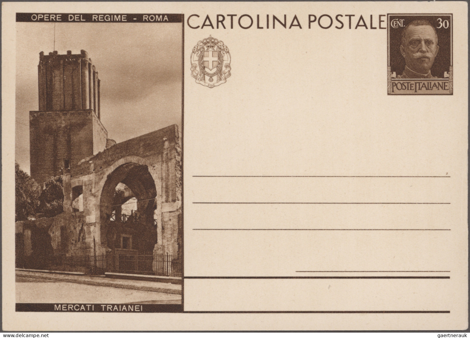 Italy - Postal Stationary: 1895/1937, Postal stationery picture cards: Specializ