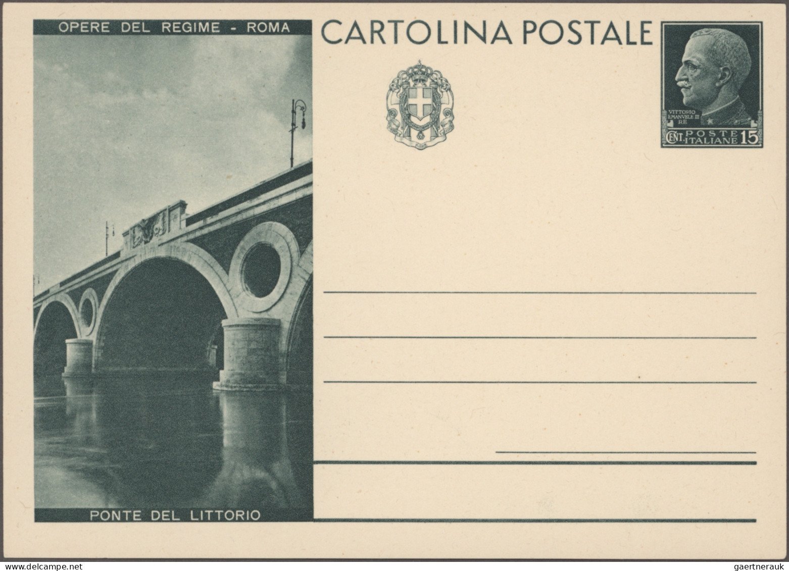 Italy - Postal Stationary: 1895/1937, Postal stationery picture cards: Specializ