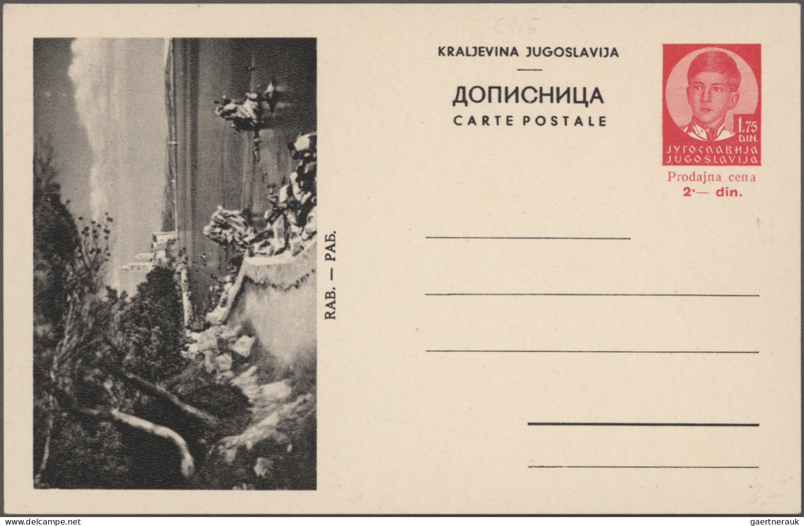 Yugoslavia - postal stationery: 1933-1938 - postal stationery picture postcards: