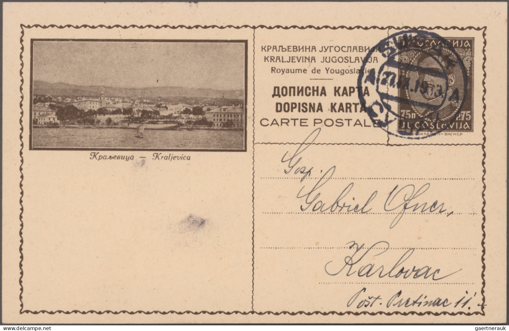 Yugoslavia - postal stationery: 1933-1938 - postal stationery picture postcards: