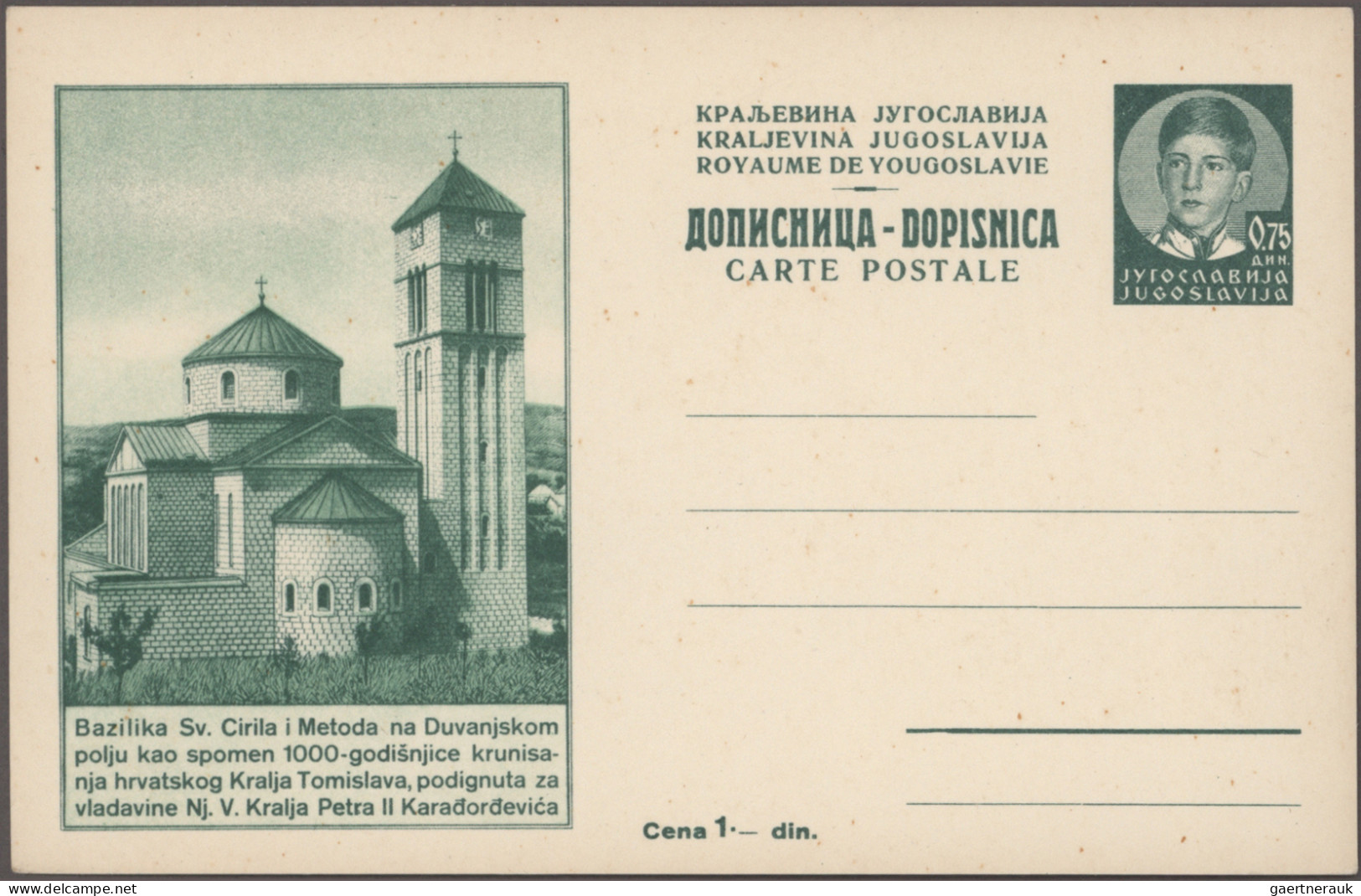 Yugoslavia - postal stationery: 1933-1938 - postal stationery picture postcards: