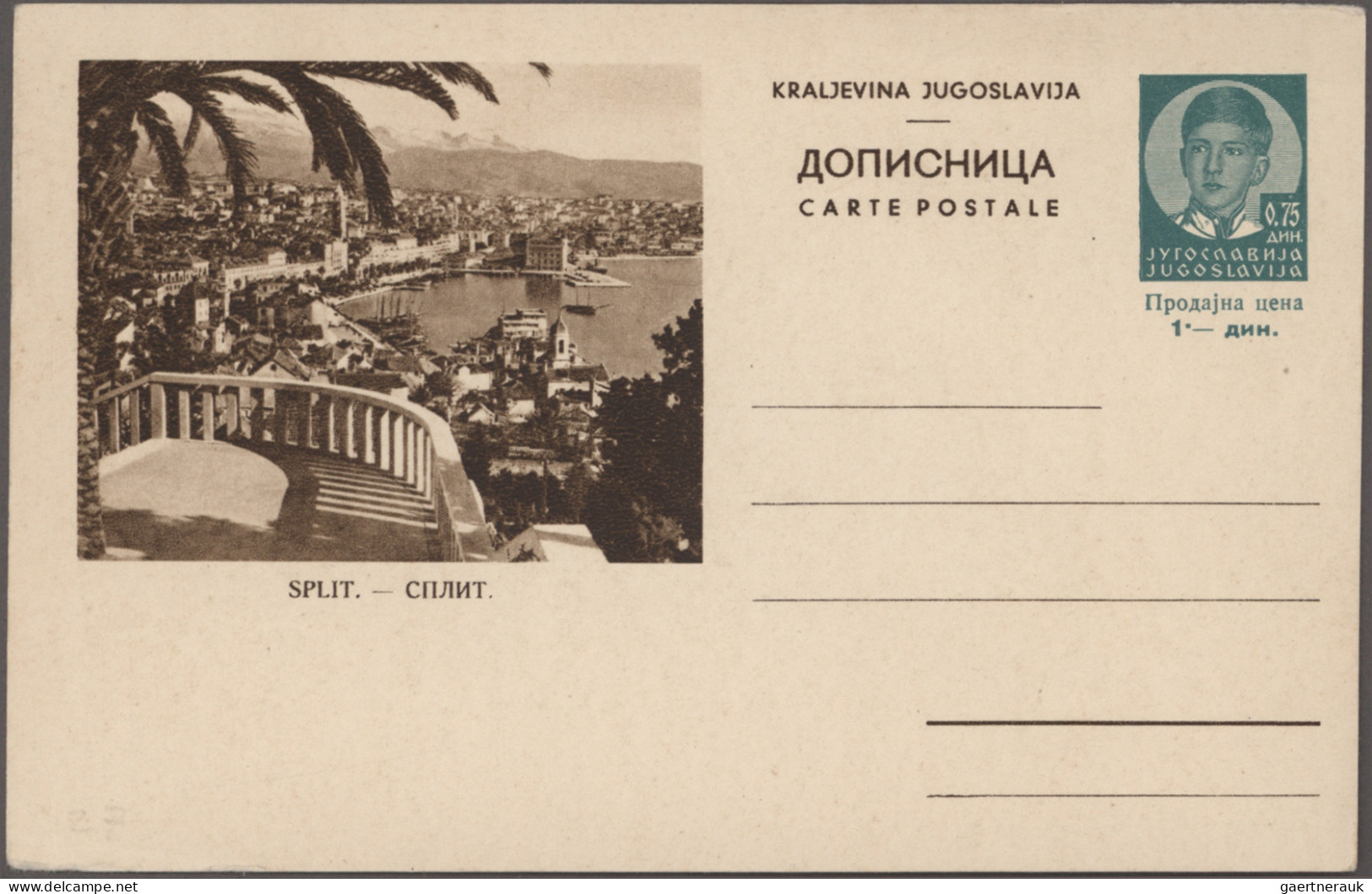 Yugoslavia - postal stationery: 1933-1938 - postal stationery picture postcards: