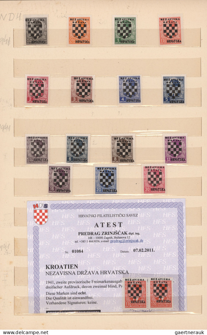 Croatia: 1941/1945, A Decent MNH Collection In A Stockbook, Incl. Several Variet - Kroatië