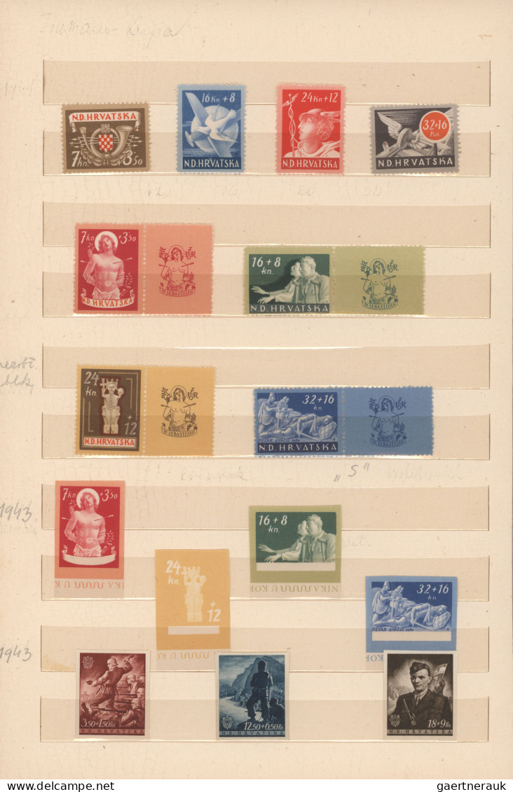Croatia: 1941/1945, a decent MNH collection in a stockbook, incl. several variet