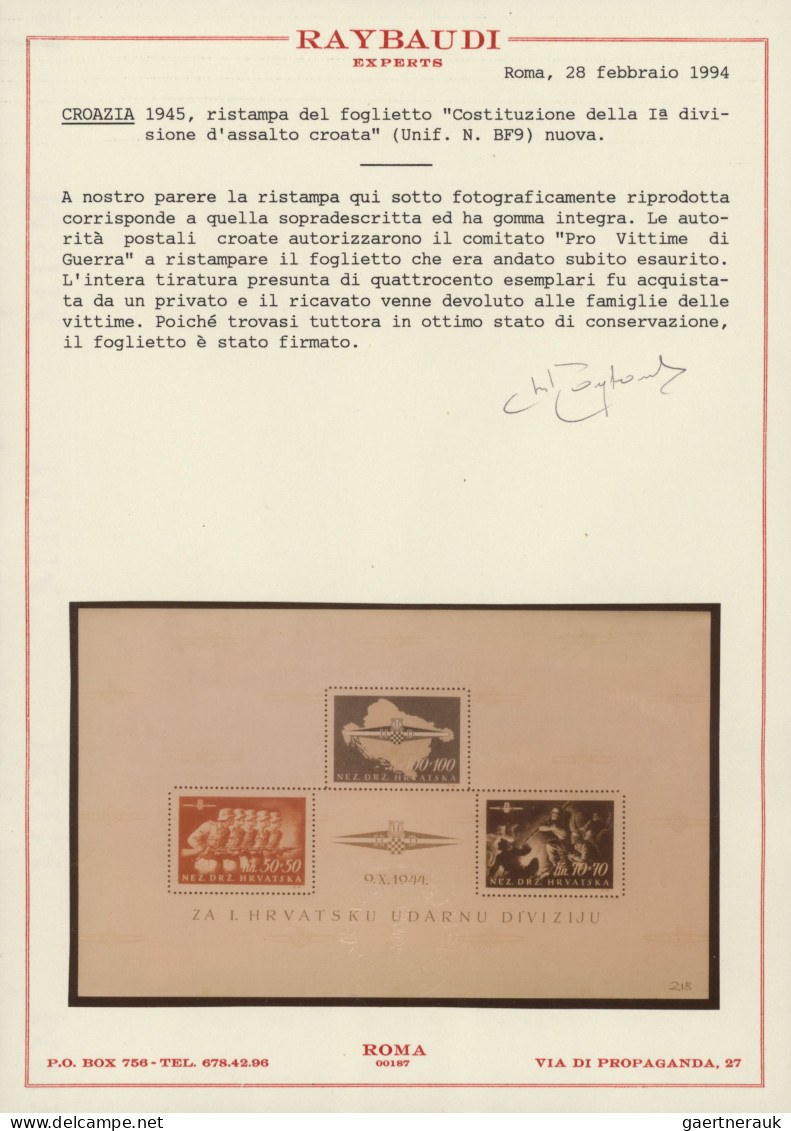 Croatia: 1941/1945, a decent MNH collection in a stockbook, incl. several variet