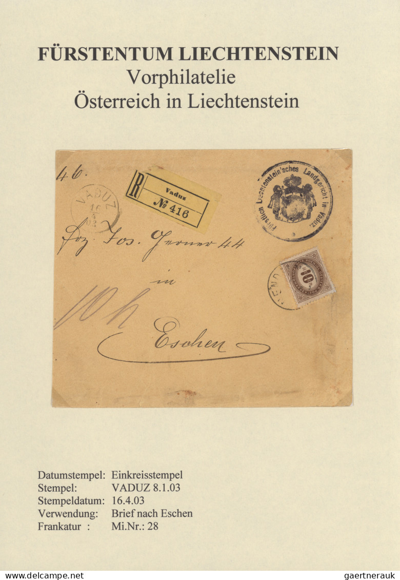 Liechtenstein: 1869/1955, Kleine Sammlung Mit 22 Belegen Ab Vorphila Ohne Marken - Collections