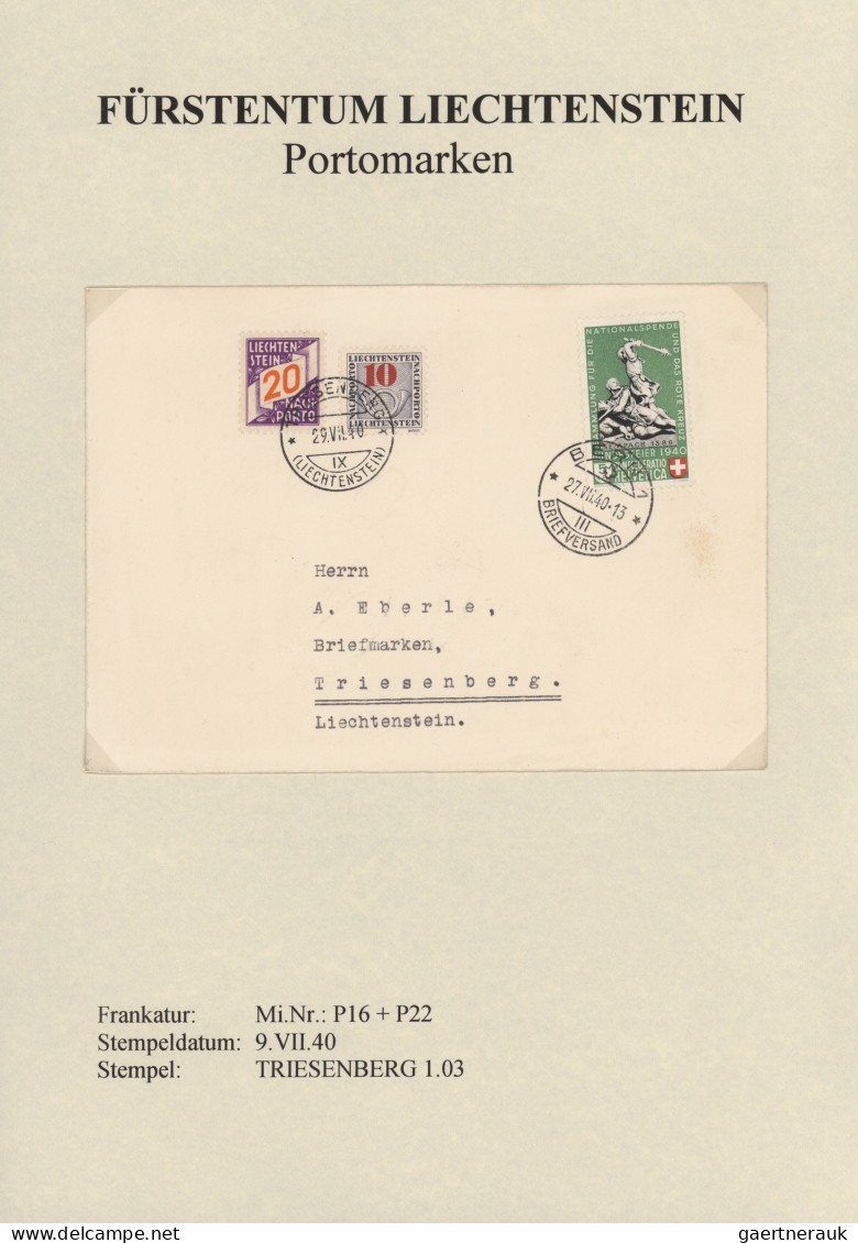 Liechtenstein: 1869/1955, kleine Sammlung mit 22 Belegen ab Vorphila ohne Marken