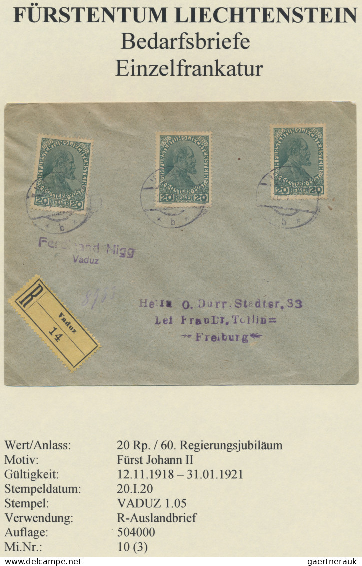 Liechtenstein: 1912/1959, Umfangreiche Sammlung Mit Ca. 640 Belegen, Mit Einfach - Collections